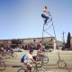 Illustration for article titled Get a Terrifying, First-Hand Look at What Its Like to Ride a 15-Foot-Tall Bike